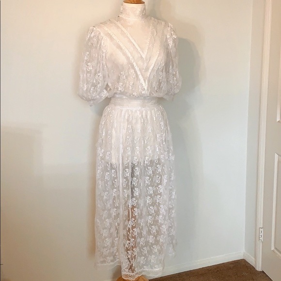 vintage white lace dress
